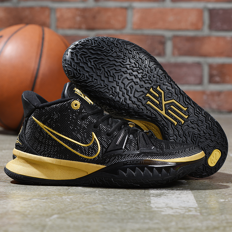 2020 Men Nike Kyrie Irving VII Black Gold Shoes